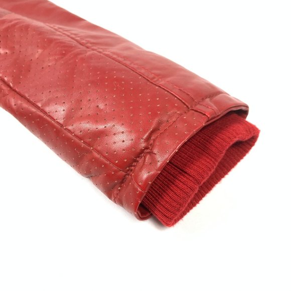 Levis Faux Red Leather Fleece Lined Truckers Jacket Medium - Picture 6 of 13